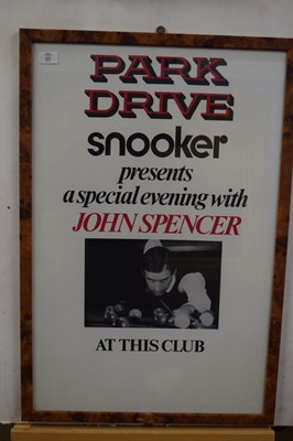 Lot 65 - Coloured advertising poster Park Drive Snooker...