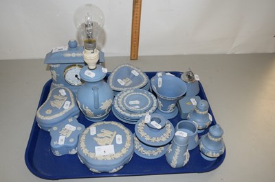 Lot 1 - Collection of blue Wedgwood Jasper ware items...