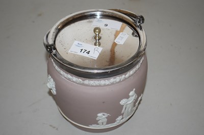 Lot 9 - Wedgwood Jasper ware biscuit barrel with...