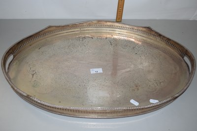 Lot 12 - Large silver plated serving tray