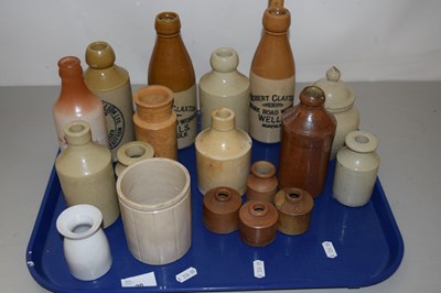 Lot 20 - Tray of various assorted stone ware bottles