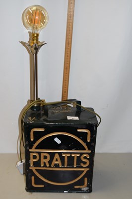 Lot 33 - Vintage Pratts oil can converted to a lamp