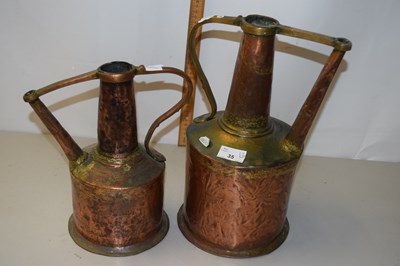 Lot 35 - Two Middle Eastern copper kettles