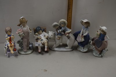 Lot 46 - Mixed Lot: Lladro figures of children and a...