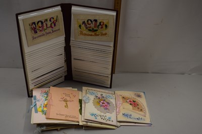 Lot 61 - Album of various postcards, silk greetings...