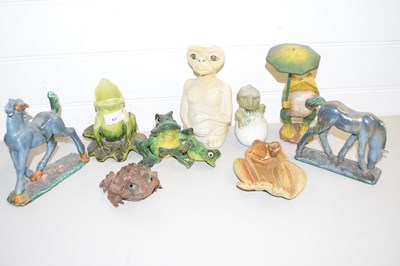 Lot 62 - MIXED LOT VARIOUS MODEL FROGS, POTTERY HORSES...