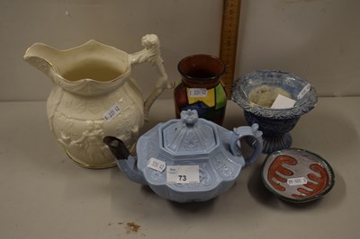 Lot 73 - Mixed Lot: Victorian blue glazed teapot,...