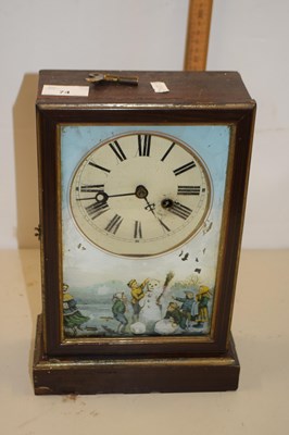 Lot 74 - Vintage mantel clock, the case decorated with...