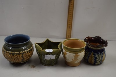 Lot 76 - Three small Doulton jardinieres or vases