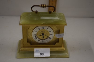 Lot 88 - Swiza onyx and marble cased bedside clock