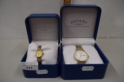 Lot 111 - Cased lady's and gents Rotary wristwatches