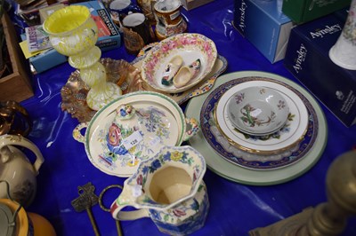 Lot 128 - Mixed Lot: Carnival Glass bowl, Masons jug,...