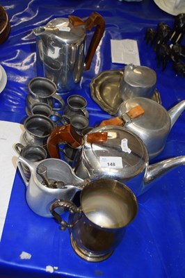 Lot 148 - Mixed Lot: Various pewter measures, Piquot tea...