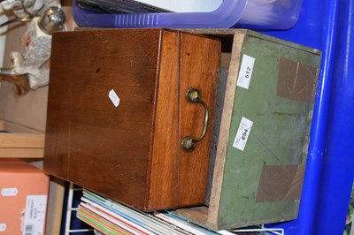 Lot 512 - Mahogany box with brass handles and two other...