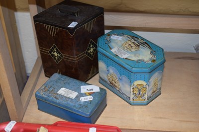 Lot 539 - Three vintage collectors tins