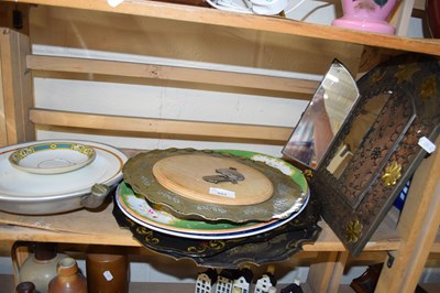 Lot 553 - Mixed Lot: Wall mirror, oval serving plates...