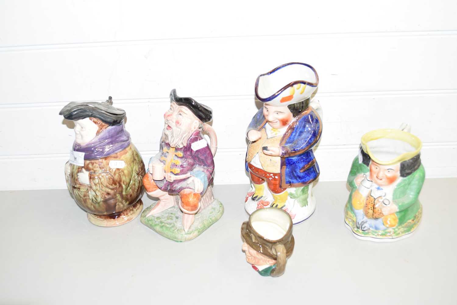 Lot 81 - MIXED LOT: FOUR VARIOUS TOBY JUGS TOGETHER...