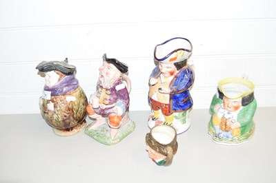 Lot 81 - MIXED LOT: FOUR VARIOUS TOBY JUGS TOGETHER...