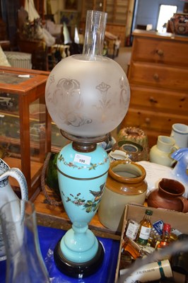 Lot 190 - Victorian oil lamp with frosted glass shade...