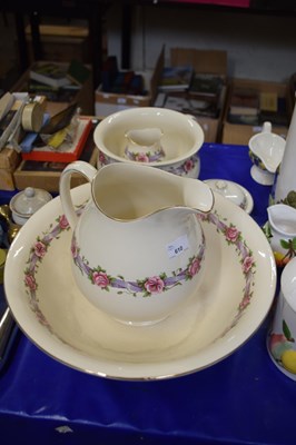 Lot 610 - Cauldon wash bowl, jug, chamber pot and vase...