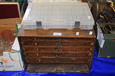 Lot 618 - Vintage wooden tool cabinet and contents