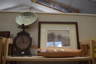 Lot 658 - Mixed Lot: Set of scales, terracotta  fish and...