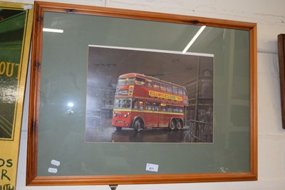 Lot 671 - Reproduction print of a vintage bus, framed...