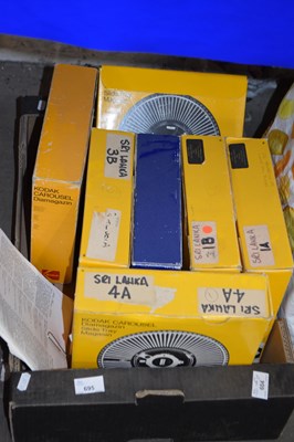 Lot 695 - Box of Kodak carousels and slides, mainly Sri...