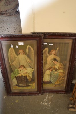 Lot 702 - A pair of angelic prints, framed