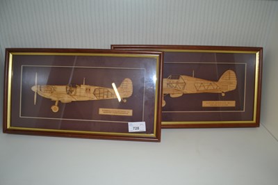 Lot 728 - Two 3d pictures of fighter planes, a Spitfire...