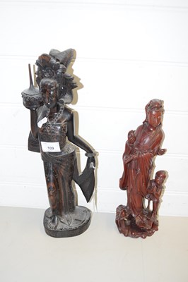 Lot 109 - TWO 20TH CENTURY CHINESE WOODEN FIGURES
