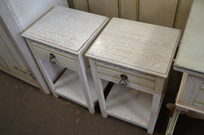 Lot 840 - Pair of painted pine bedside cabinets/side tables