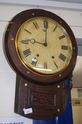 Lot 237 - Late 19th Century drop dial wall  clock - for...