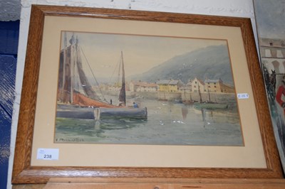 Lot 238 - V Fairweather - study of a harbour scene,...