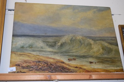 Lot 246 - John Gedge study of rolling waves, oil on...