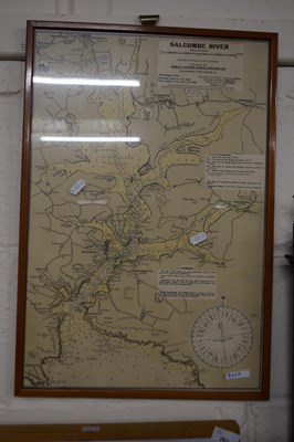 Lot 261A - Framed map of the Salcombe River