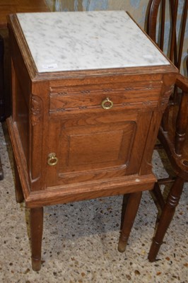 Lot 305 - Continental marble top bedside cabinet