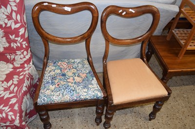 Lot 308 - Pair of Victorian balloon back dining chairs