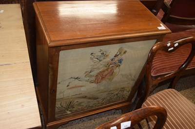 Lot 324 - Mahogany side cabinet, the door inset with a...