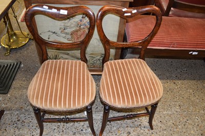 Lot 325 - Pair of Victorian simulated rosewood balloon...