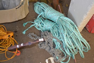 Lot 909 - Ships anchor with chain and rope