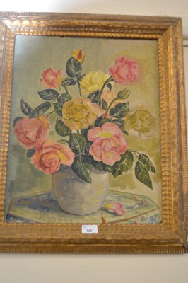 Lot 720 - 20th Century school study of a vase of roses,...