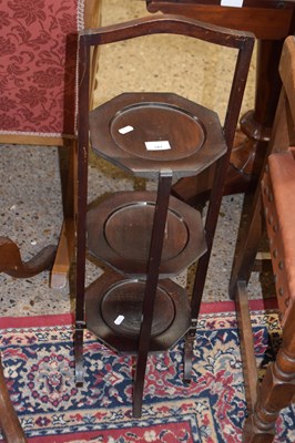 Lot 341 - Mahogany three tier cake stand