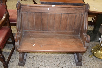 Lot 343 - Small Victorian pine Church pew, 96cm wide