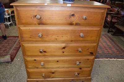 Lot 346 - Modern pine five drawer chest, 107cm wide