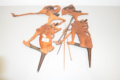 Lot 136 - TWO SOUTH EAST ASIAN WOODEN SHADOW PUPPETS