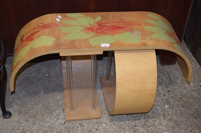 Lot 381 - Modern abstract curved plywood and floral...