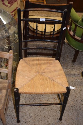 Lot 395 - Late 19th Century rush seated side chair