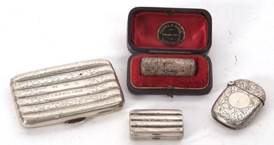 Lot 75 - Mixed Lot:  A cased late Victorian silver...