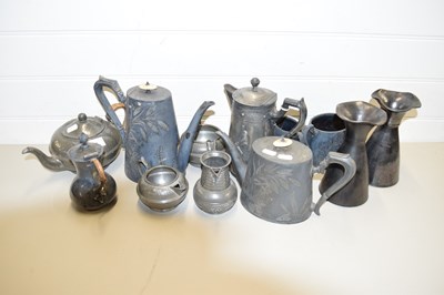 Lot 154 - MIXED LOT VARIOUS PEWTER AND SILVER PLATED TEA...